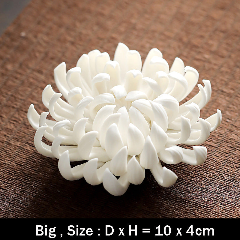 chrysanthemum ceramic incense burner, view 7 - MRSLM