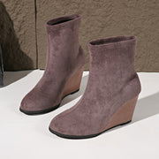 women's suede wedge boots, view 6 - MRSLM