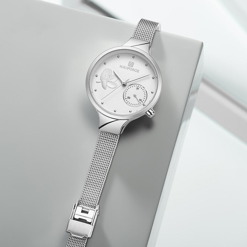 women's mesh strap quartz watch, view 4 - MRSLM
