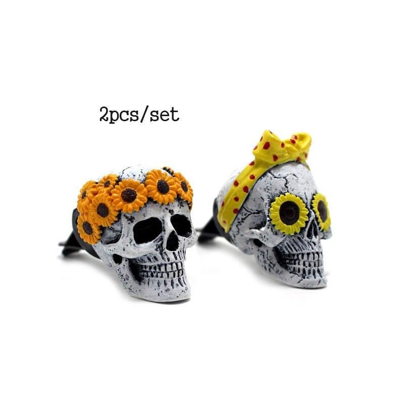 resin skull car air freshener, view 3 - MRSLM