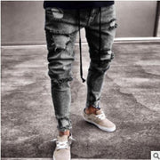 men's ripped knee ankle jeans, view 6 - MRSLM