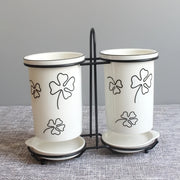 Ceramic chopsticks and utensil storage set, view 5 - MRSLM