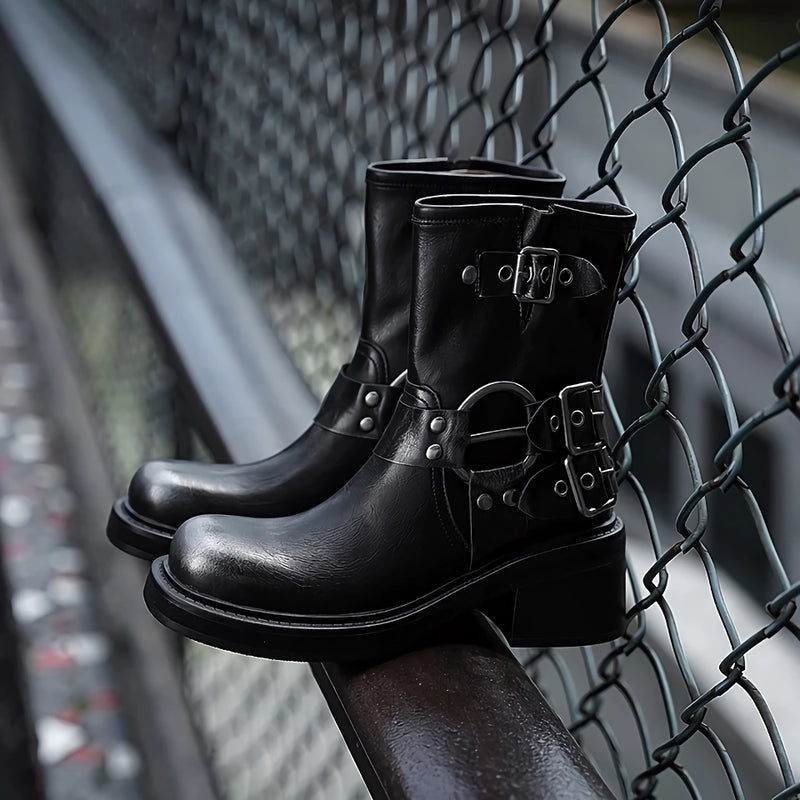 retro women's ankle motorcycle boots, view 7 - MRSLM