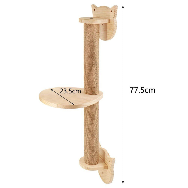 wall-mounted multi-level cat tree with hammock, view 2 - MRSLM