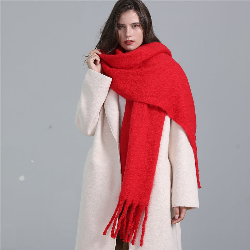 Extra long faux cashmere scarf, view 10 - MRSLM