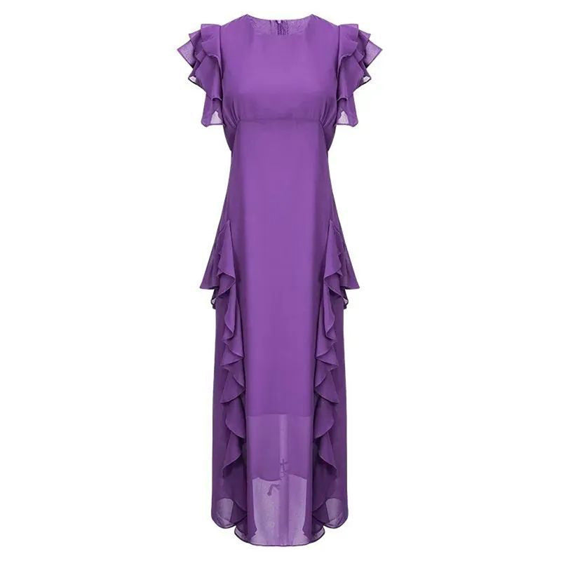 Ruffled high-waist sheath dress, view 5 - MRSLM