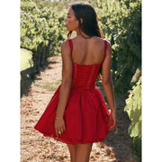 Spaghetti strap lace mini dress, view 21 - MRSLM