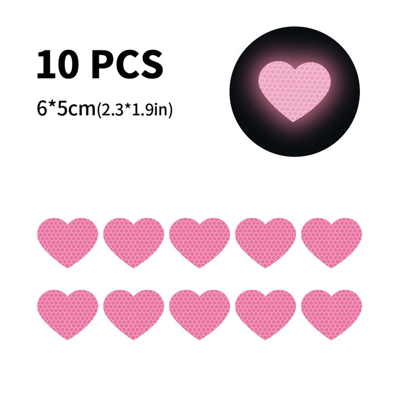 reflective heart-shaped stickers, view 3 - MRSLM