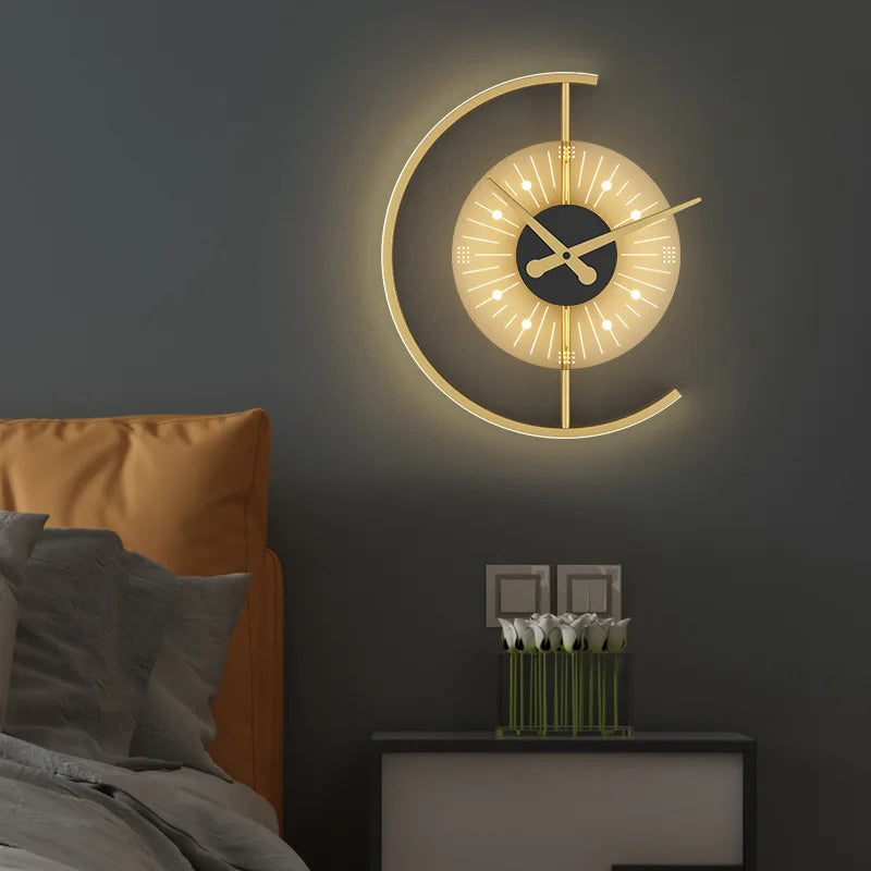 LED wall lamp with clock, view 5 - MRSLM