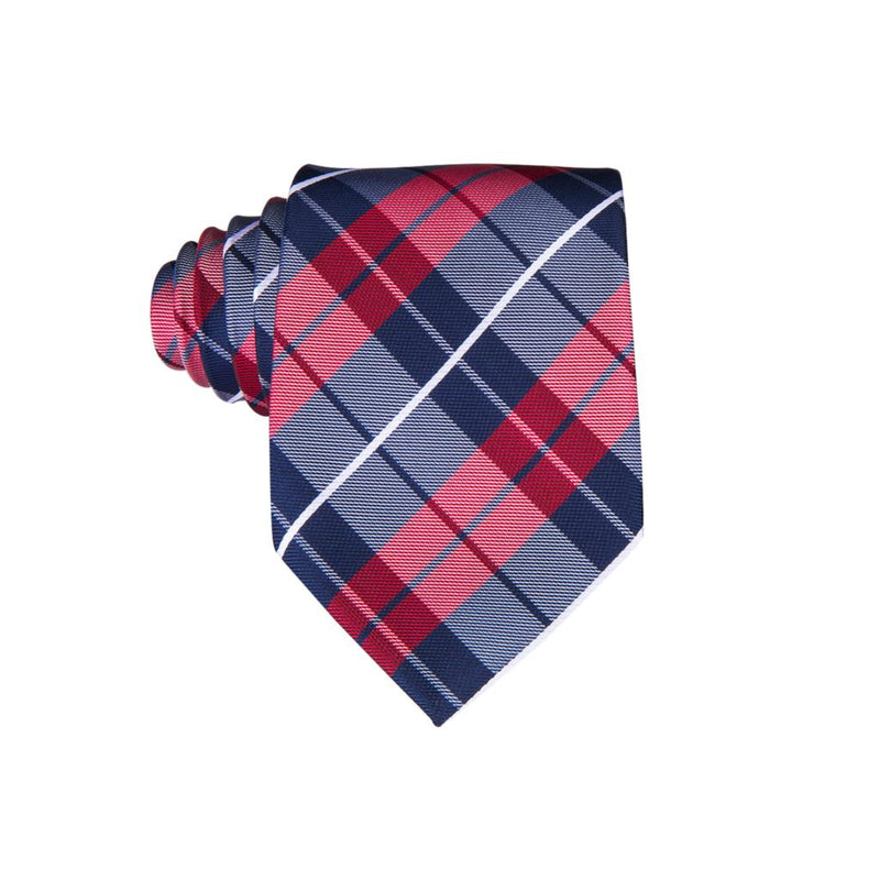 plaid silk necktie, view 5 - MRSLM