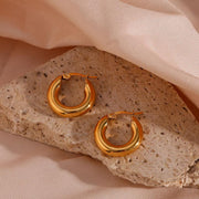 gold-plated stainless steel hoop earrings - MRSLM