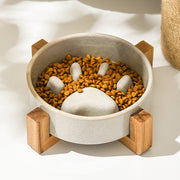 slow feed ceramic pet bowl, view 8 - MRSLM