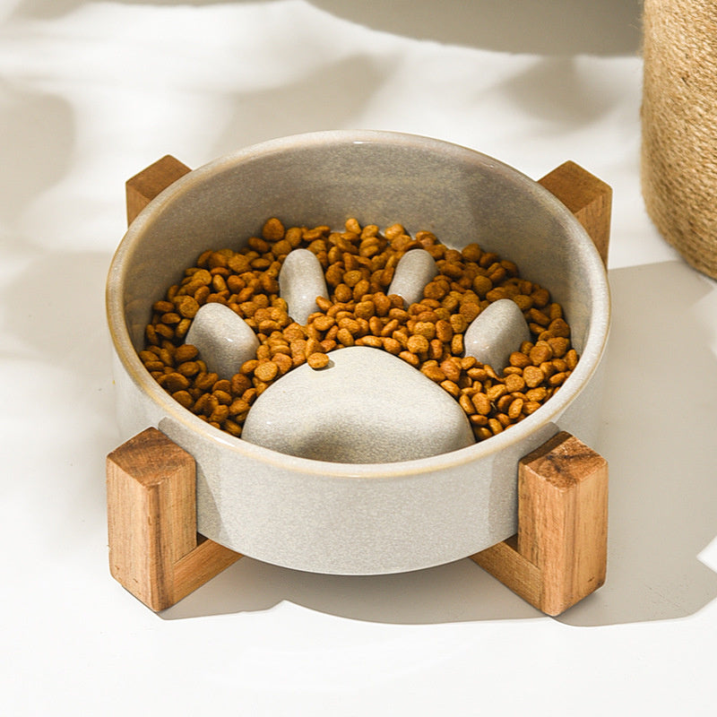 slow feed ceramic pet bowl, view 8 - MRSLM