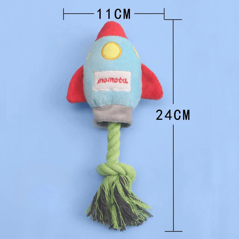 rocket plush dog chew toy, view 8 - MRSLM