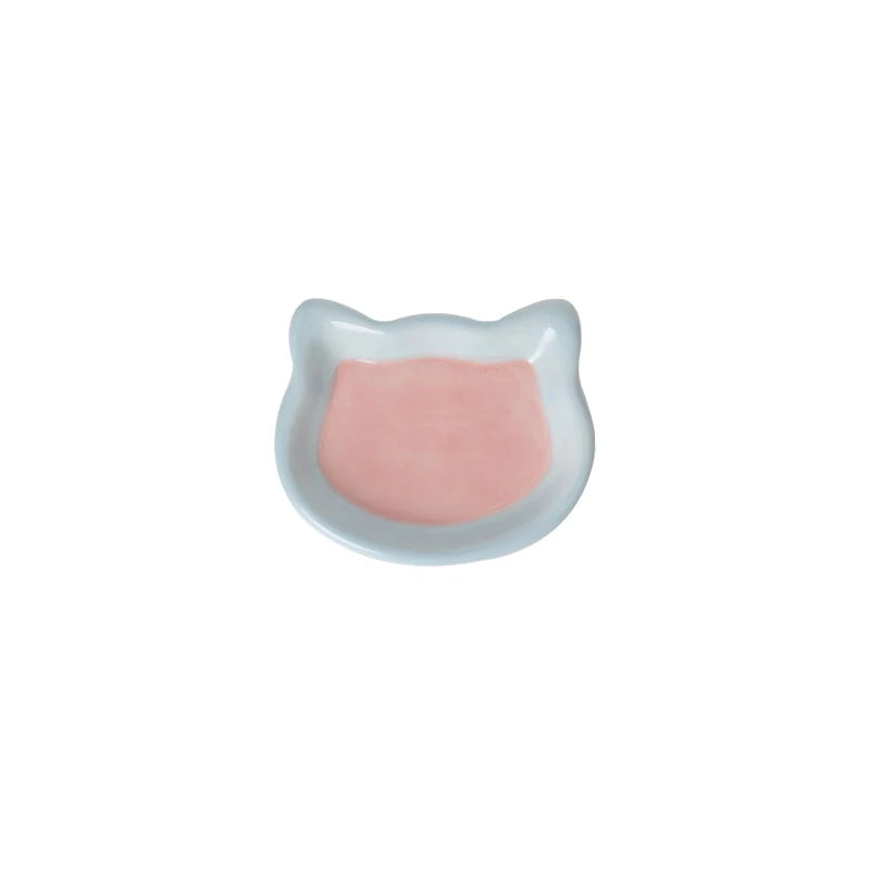 hand-painted ceramic cat food bowl, view 19 - MRSLM
