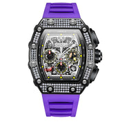 men's full diamond mechanical watch, view 4 - MRSLM