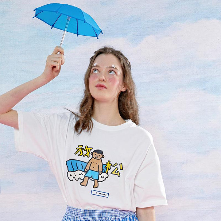 Summer Relaxation Loose Cartoon Tee