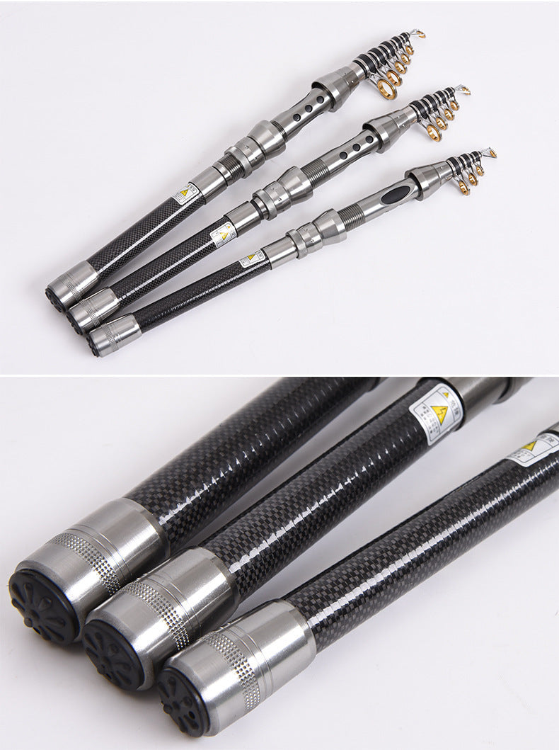 Telescopic carbon fiber fishing rod, view 2 - MRSLM