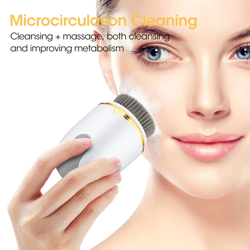 electric facial cleansing brush with 360 rotation, view 3 - MRSLM
