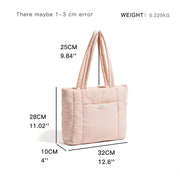 quilted puffy cotton tote bag, view 14 - MRSLM