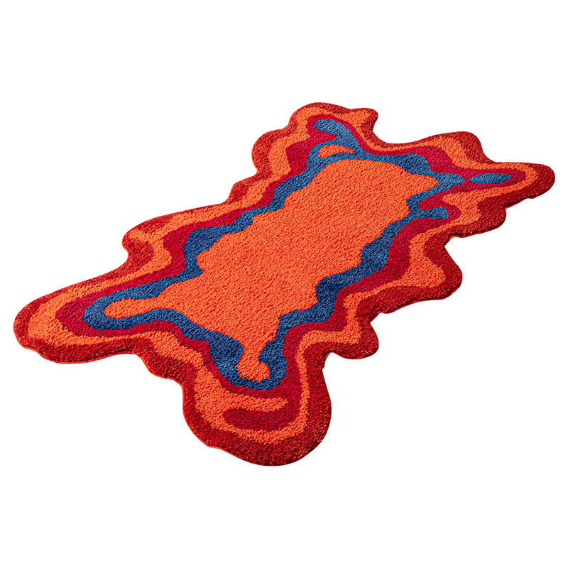 70s retro psychedelic tufted rug, view 4 - MRSLM