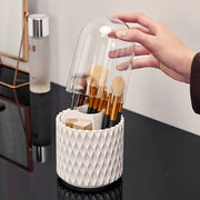 360 rotating makeup brush storage box, view 3 - MRSLM