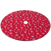 White snowflake Christmas tree skirt, view 5 - MRSLM
