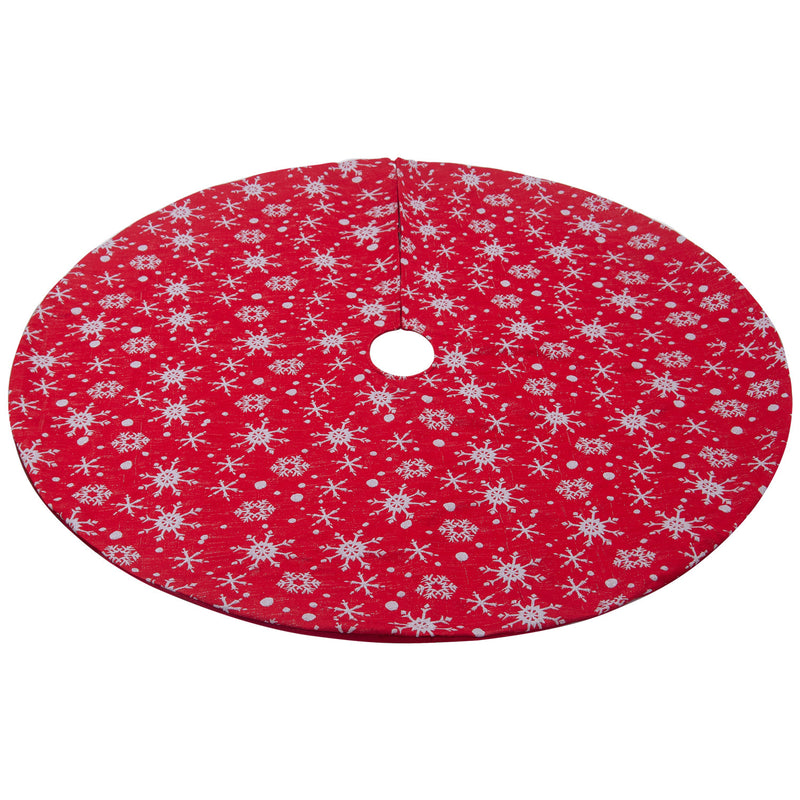 White snowflake Christmas tree skirt, view 5 - MRSLM