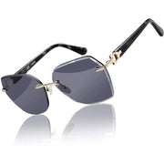 rimless geometric gradient sunglasses, view 5 - MRSLM