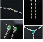 zircon long tassel collar chain set, view 4 - MRSLM