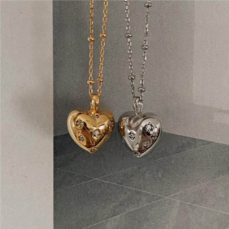 925 Silver Zircon Love Necklace Minimalist