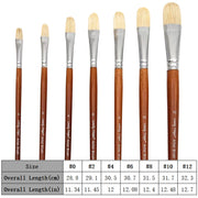 7-piece long handled bristle paint brush set, view 6 - MRSLM