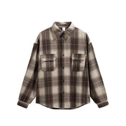 retro faux suede workwear shirt coat, view 5 - MRSLM