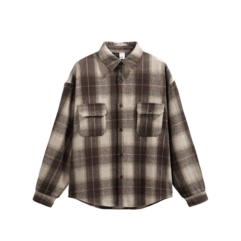 retro faux suede workwear shirt coat, view 5 - MRSLM