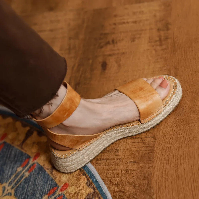 summer chic leather sandals, view 6 - MRSLM