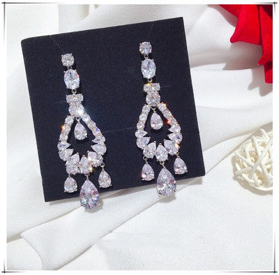 long zircon crystal tassel earrings, view 12 - MRSLM
