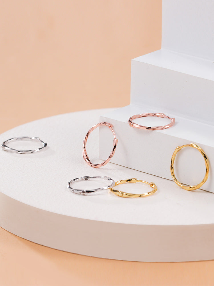 s925 silver hoop earrings, view 2 - MRSLM