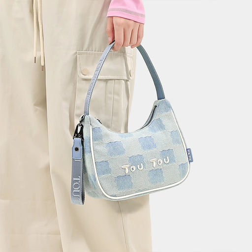 denim look baguette bag - MRSLM