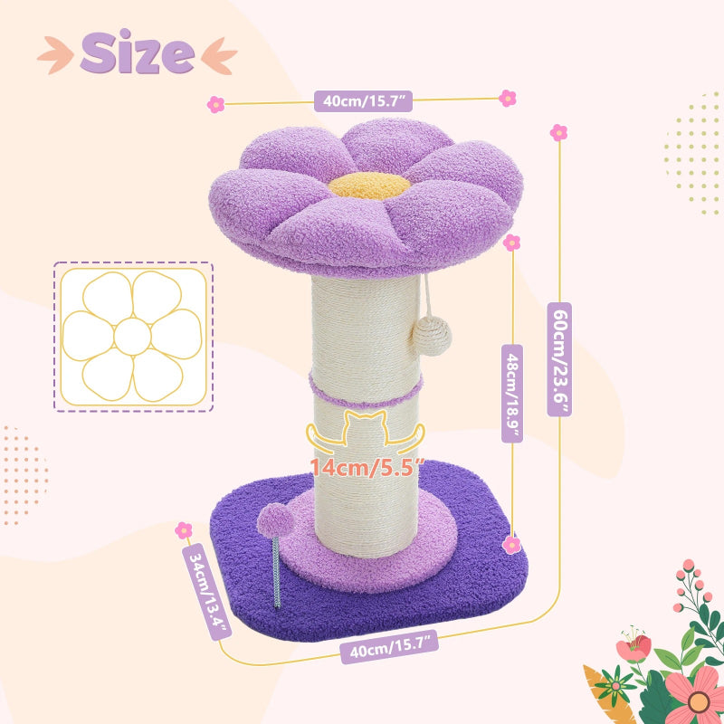 flower cat scratching post, view 5 - MRSLM
