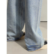 minimalist women's washed straight denim pants, view 10 - MRSLM