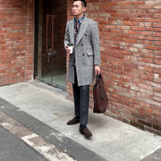 retro wool blend plaid polo coat, view 2 - MRSLM