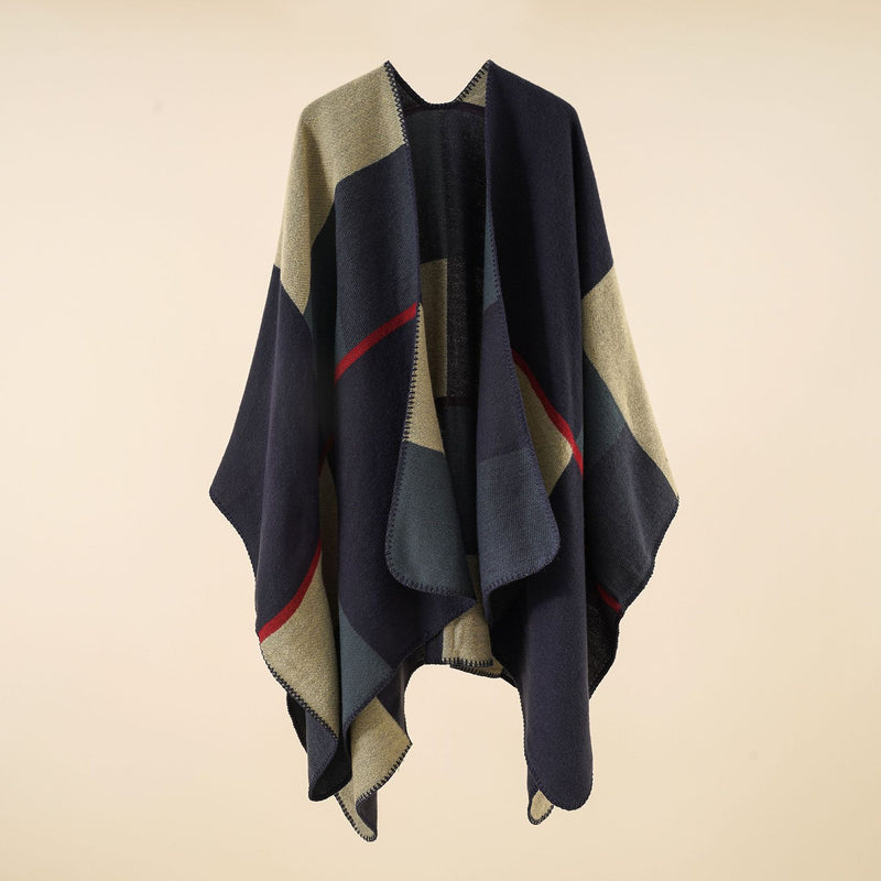 Oversized plaid acrylic scarf, view 2 - MRSLM