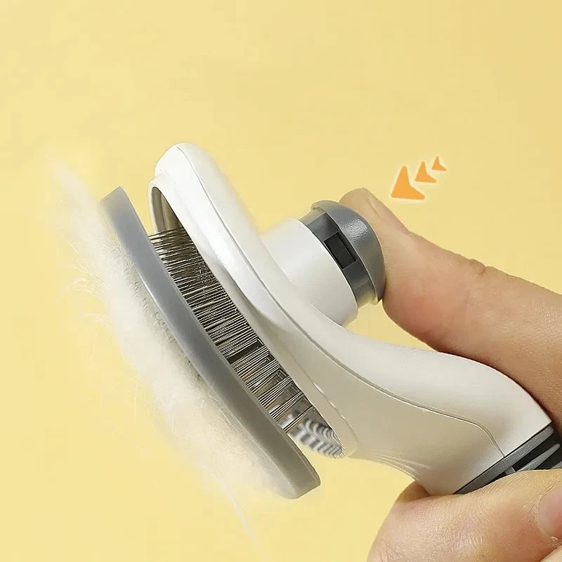 self-cleaning pet grooming brush, view 10 - MRSLM