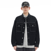 Color stitching denim coat - MRSLM