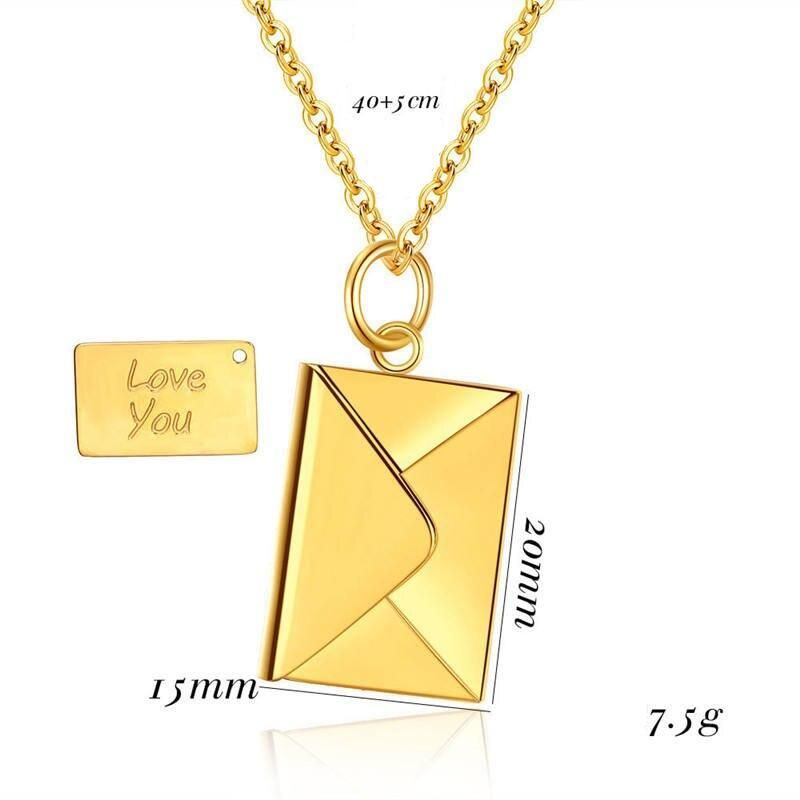 love letter envelope necklace, view 10 - MRSLM