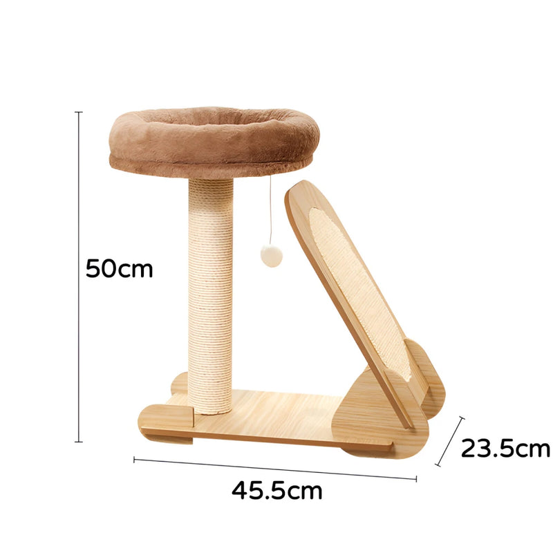 cat tower with scratcher and climbing frame, view 2 - MRSLM