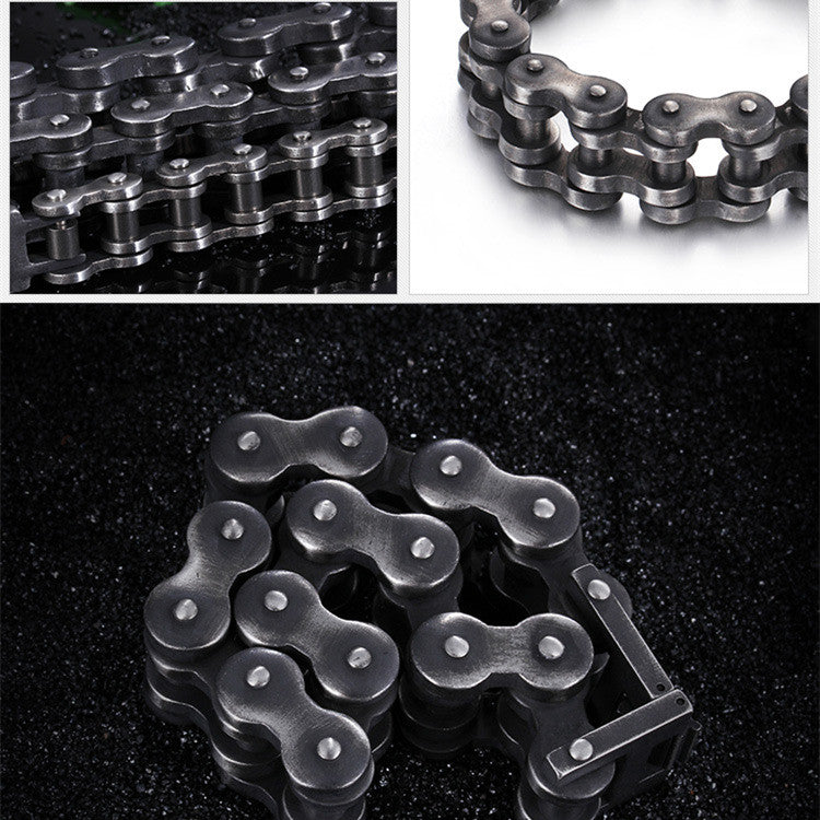 men's titanium steel bicycle chain bracelet, view 5 - MRSLM