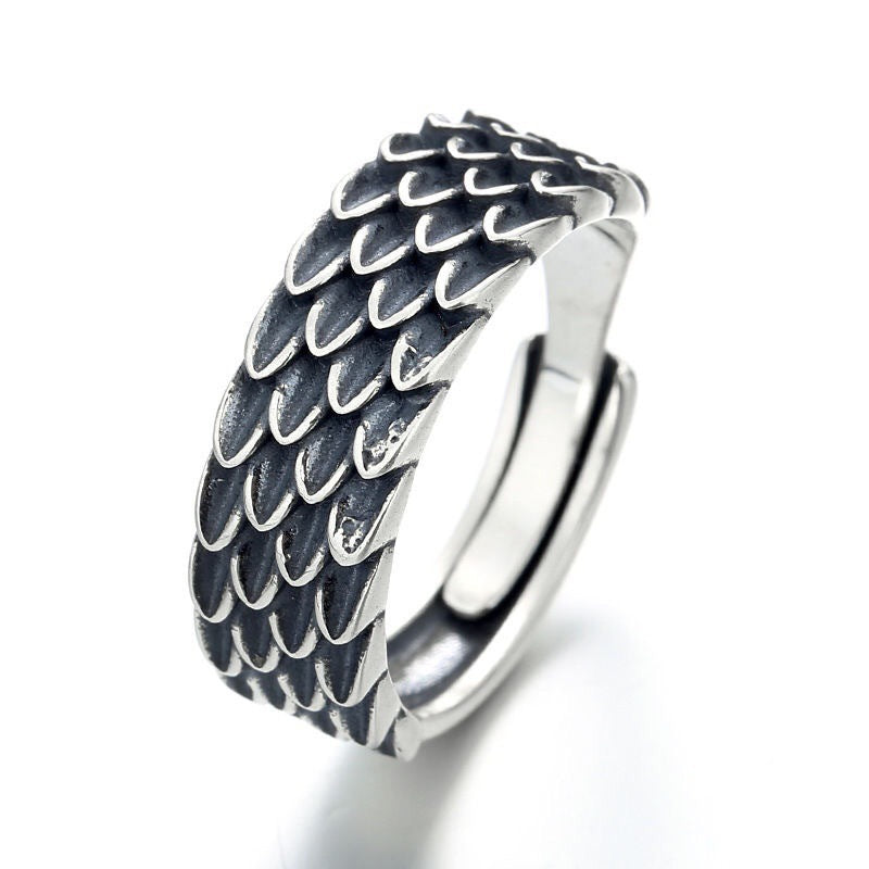 men's dragon scale ring, view 5 - MRSLM