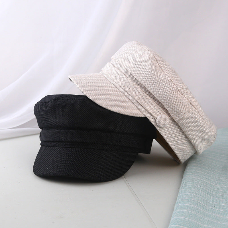 linen blend military hat, view 7 - MRSLM