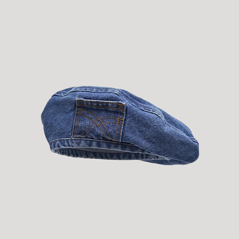 washed denim beret, view 7 - MRSLM